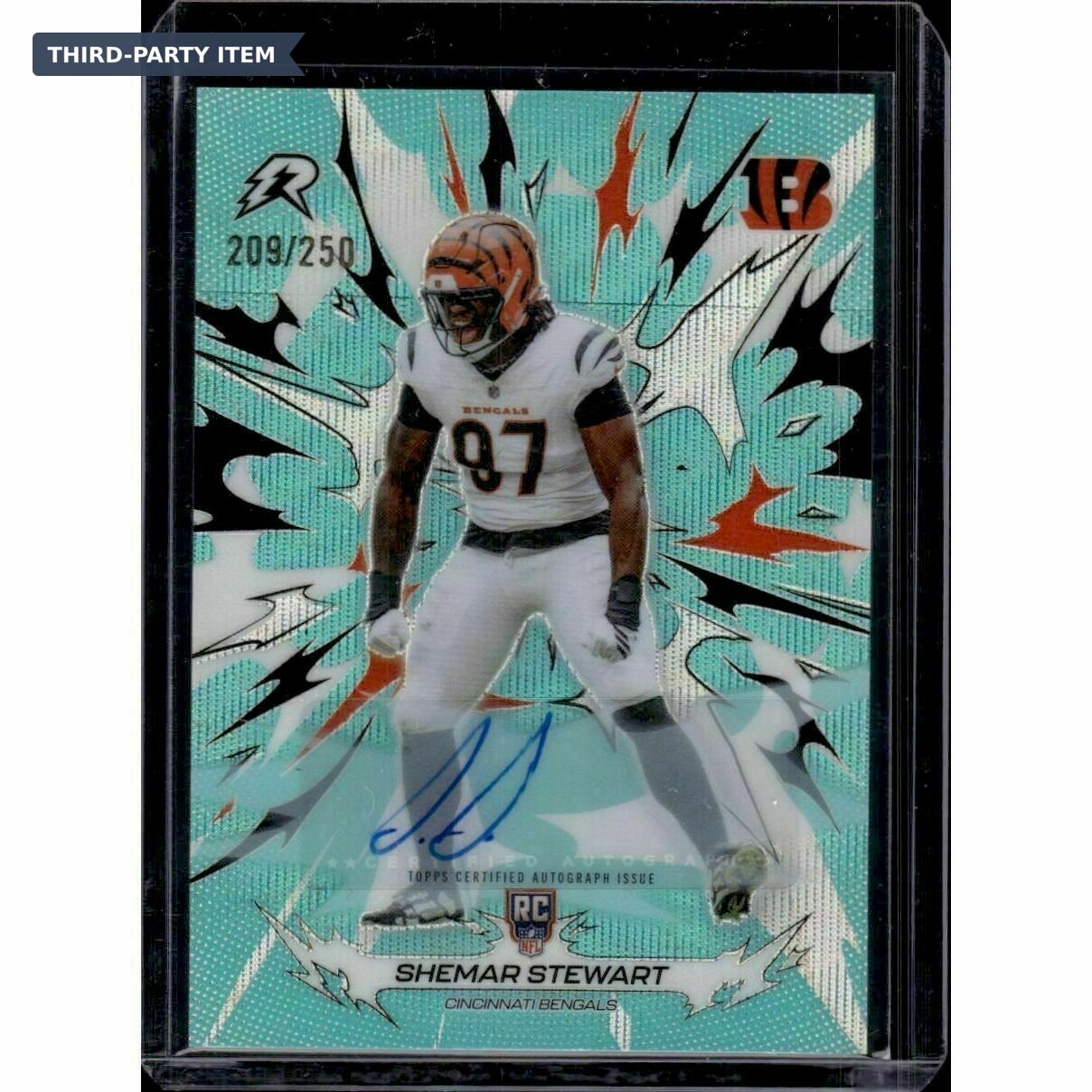 2025 Topps Resurgence Shemar Stewart Aqua Surge Refractor /250 Autograph Rookie Trading Card