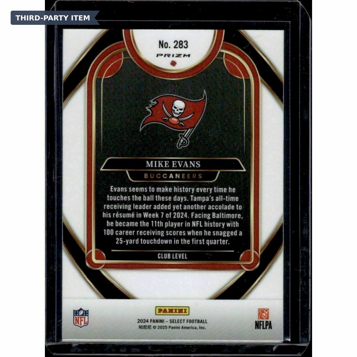 2024 Panini Select Mike Evans Club Level Silver Prizm Trading Card