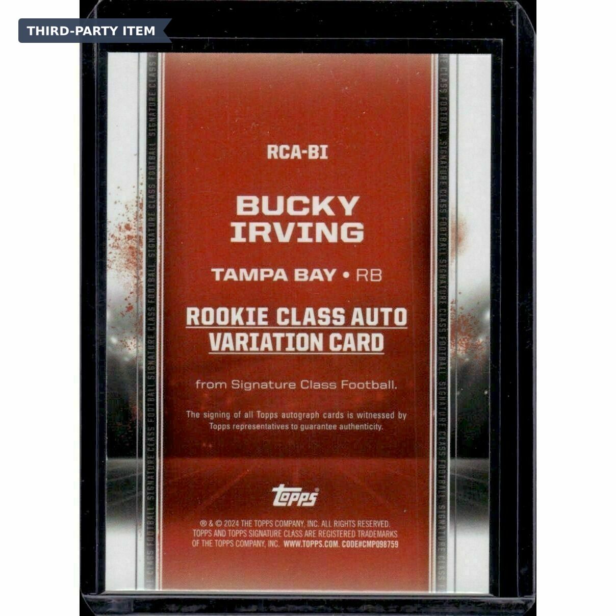 2024 Topps Signature Class Bucky Irving Rookie Autograph Trading Card