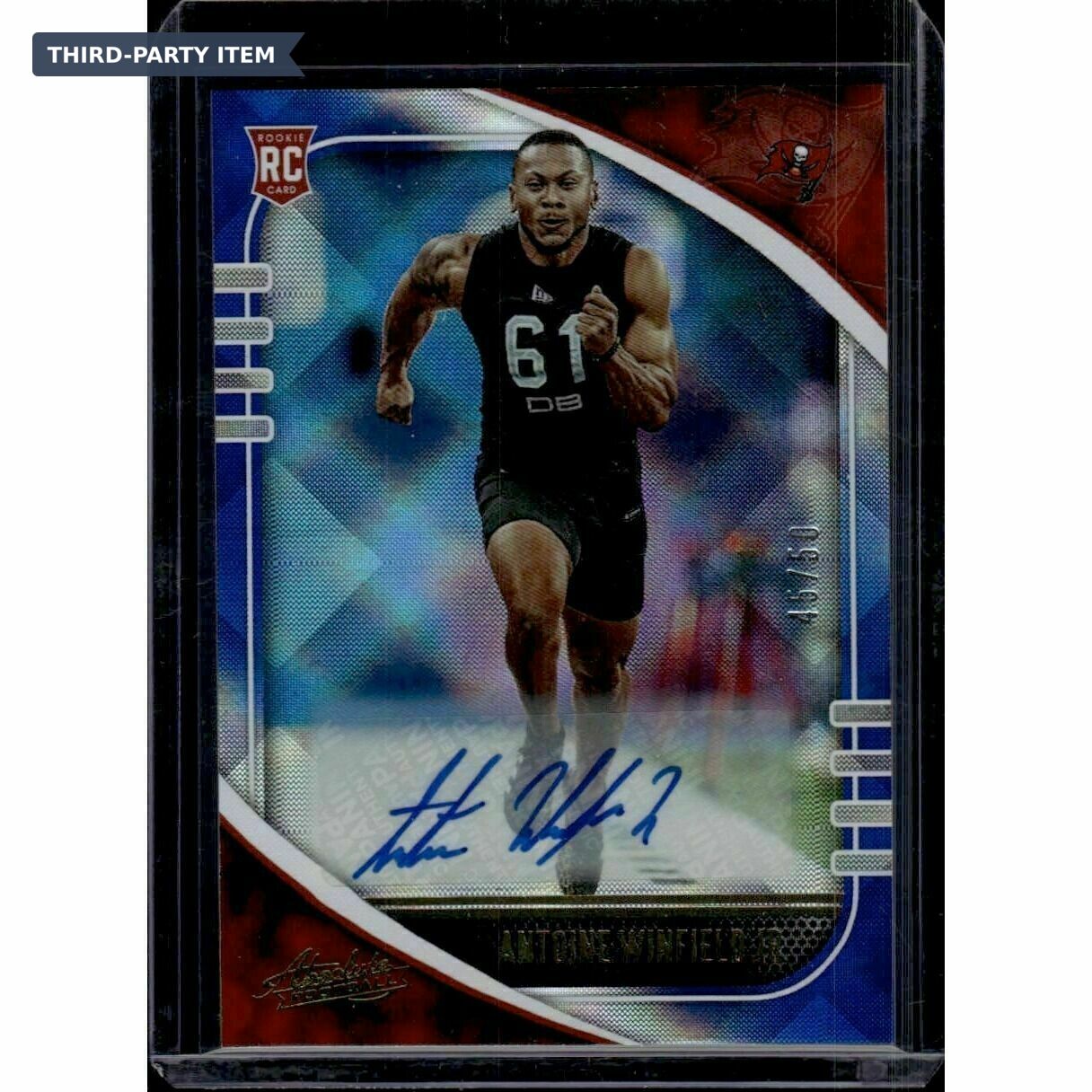 2020 Panini Absolute Antoine Winfield Jr. Blue Shimmer /50 Rookie Autograph Trading Card