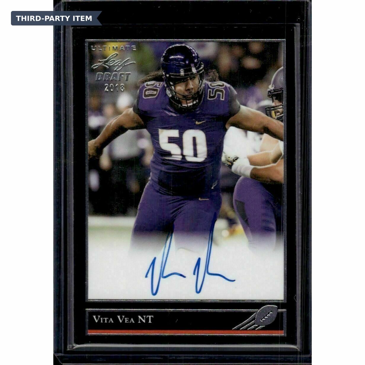 2018 Leaf Ultimate Draft Vita Vea 1992 Leaf Black Gold Autographs Rookie Trading Card
