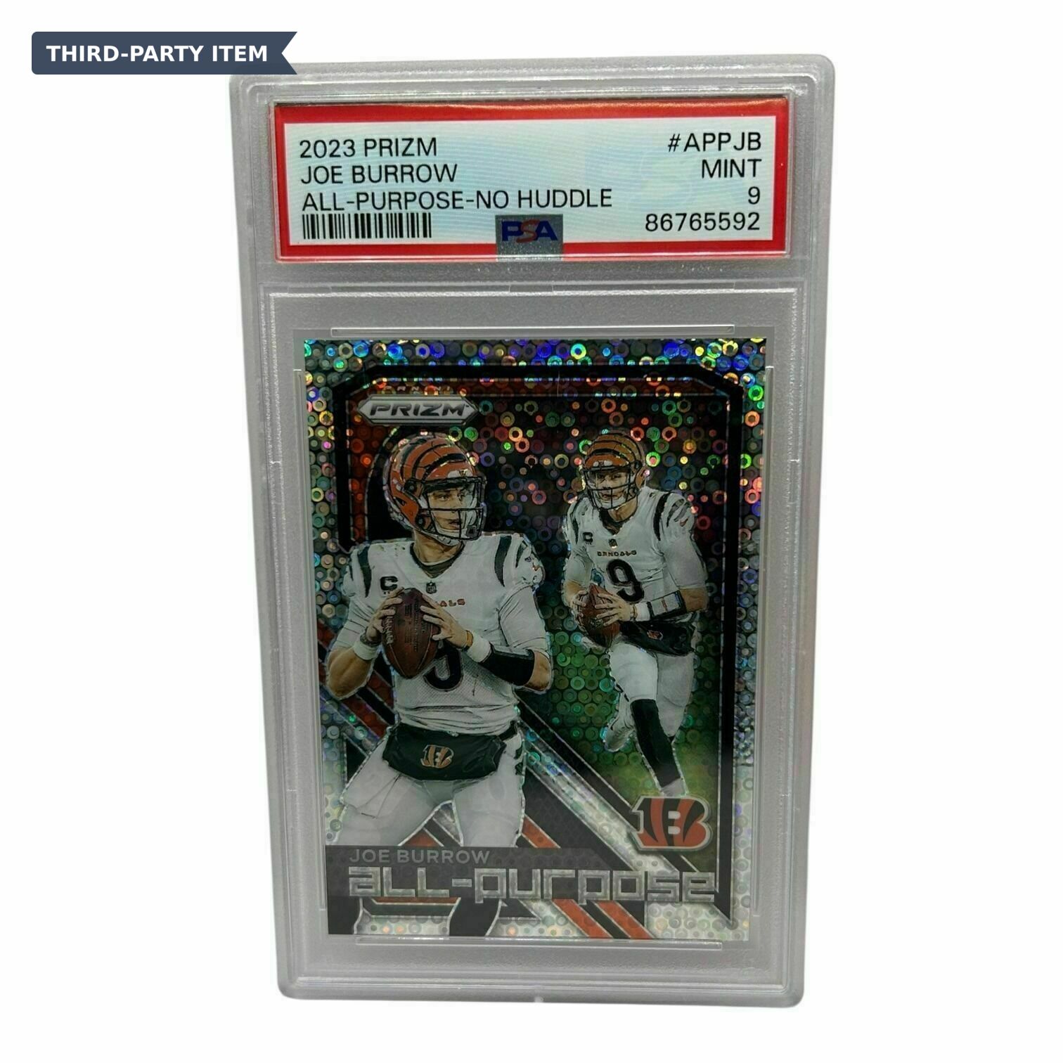 2023 Panini Prizm Joe Burrow All Purpose Prizms No Huddle Trading Card - PSA Grade 9 Mint
