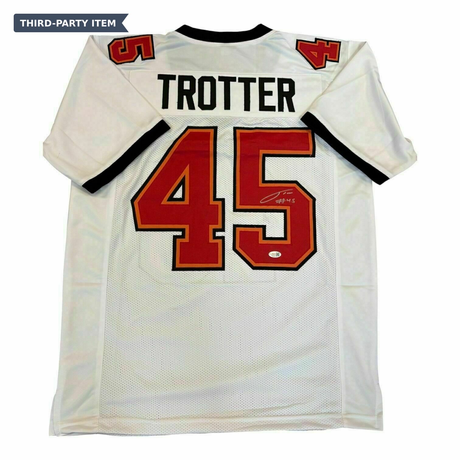 Josiah Trotter Autographed Tampa Bay Buccaneers White Custom Jersey- JSA
