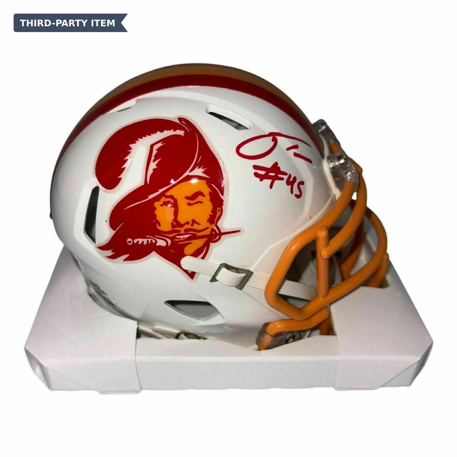 Josiah Trotter Autographed Tampa Bay Buccaneers Riddell Creamsicle Mini Helmet - JSA