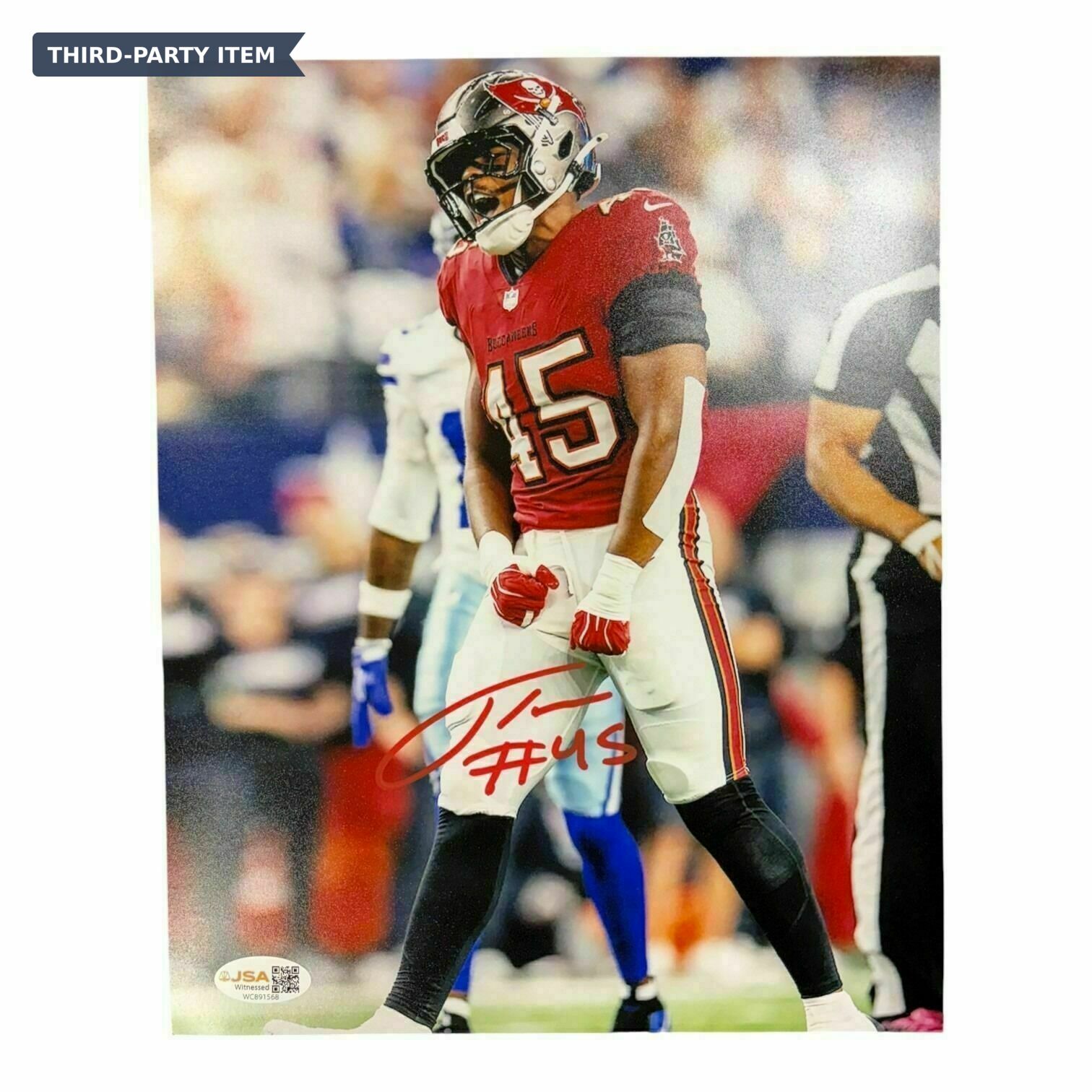 Josiah Trotter Autographed Tampa Bay Buccaneers 8x10 Photo vs Cowboys - JSA