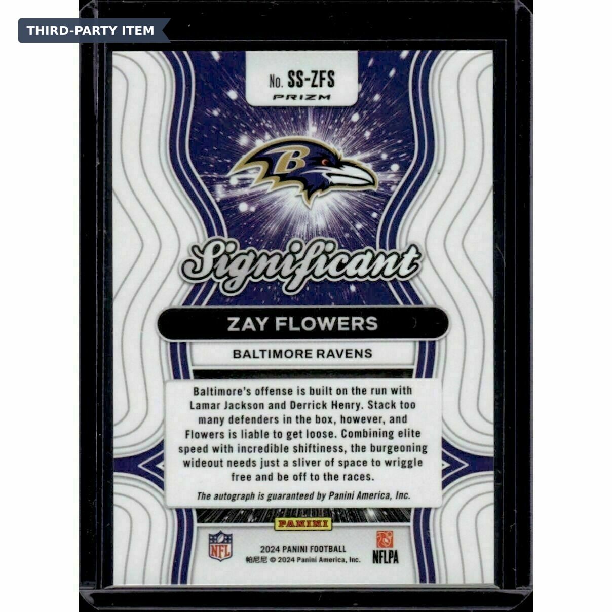 2024 Panini Prizm Zay Flowers Significant Signatures Autograph Trading Card