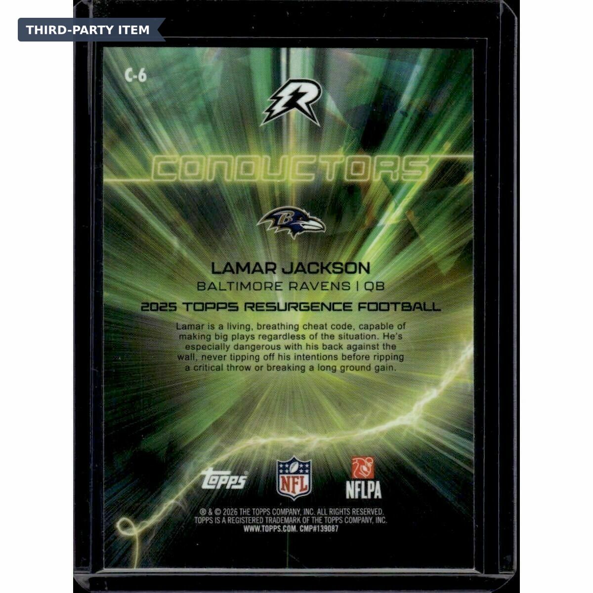 2025 Topps Resurgence Lamar Jackson Conductors Trading Card