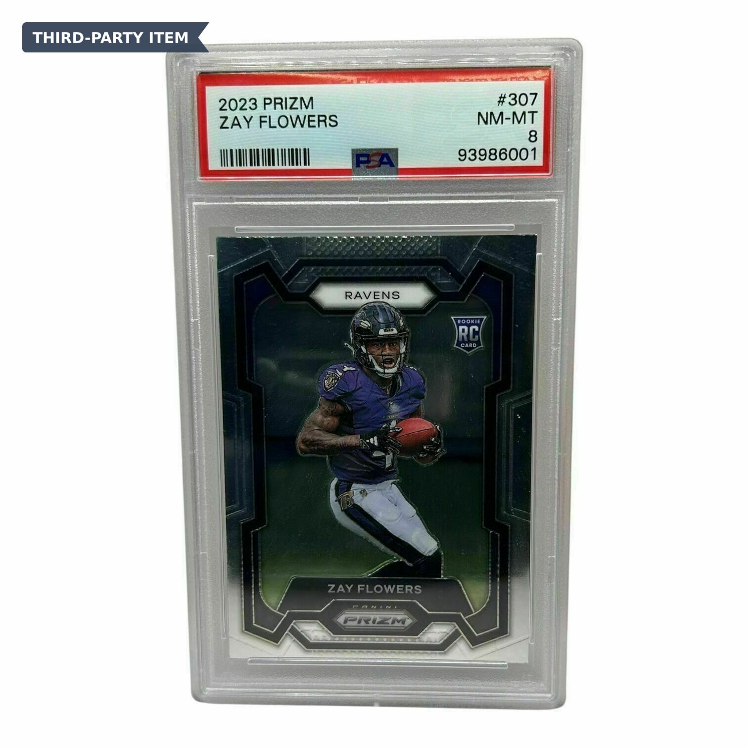 2023 Panini Prizm Zay Flowers Rookie Trading Card - PSA Grade 8 NM