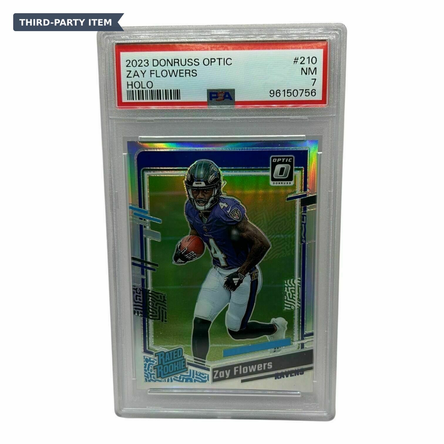 2023 Donruss Optic Zay Flowers Rated Rookie Silver Holo Trading Card - PSA Grade 7 NM