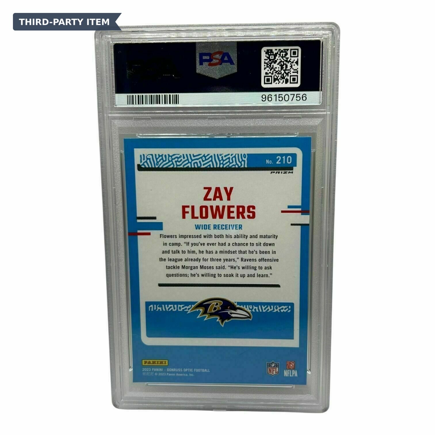 2023 Donruss Optic Zay Flowers Rated Rookie Silver Holo Trading Card - PSA Grade 7 NM