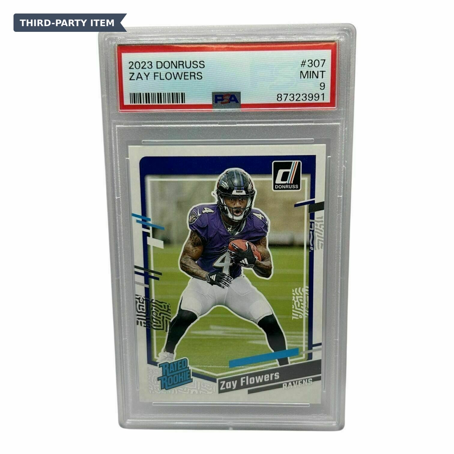 2023 Donruss Zay Flowers Rated Rookie Trading Card - PSA Grade 9 Mint