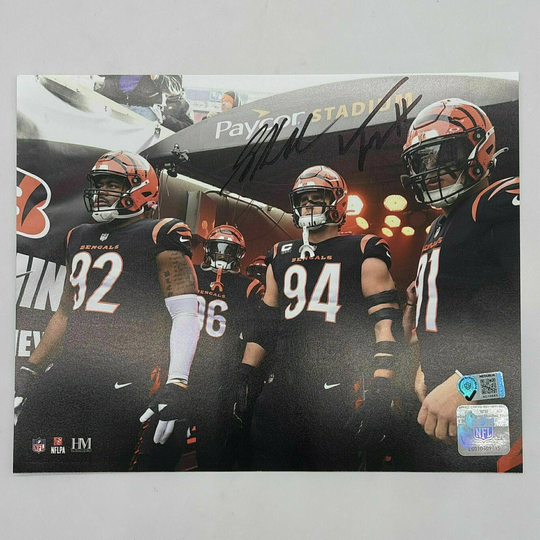Sam Hubbard and Trey Hendrickson Signed 8x10 - Tunnel