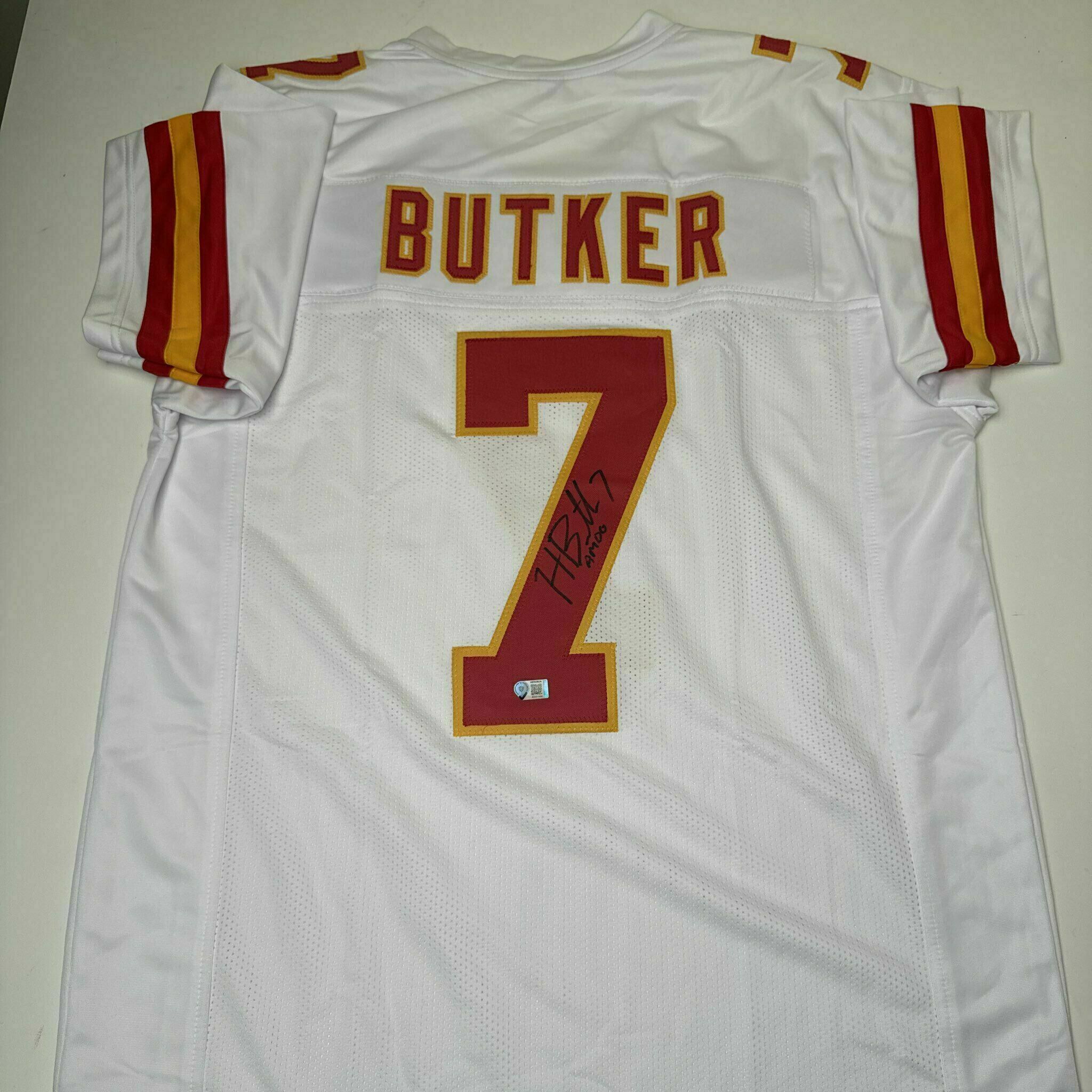 Harrison Butker Signed White Custom Jersey