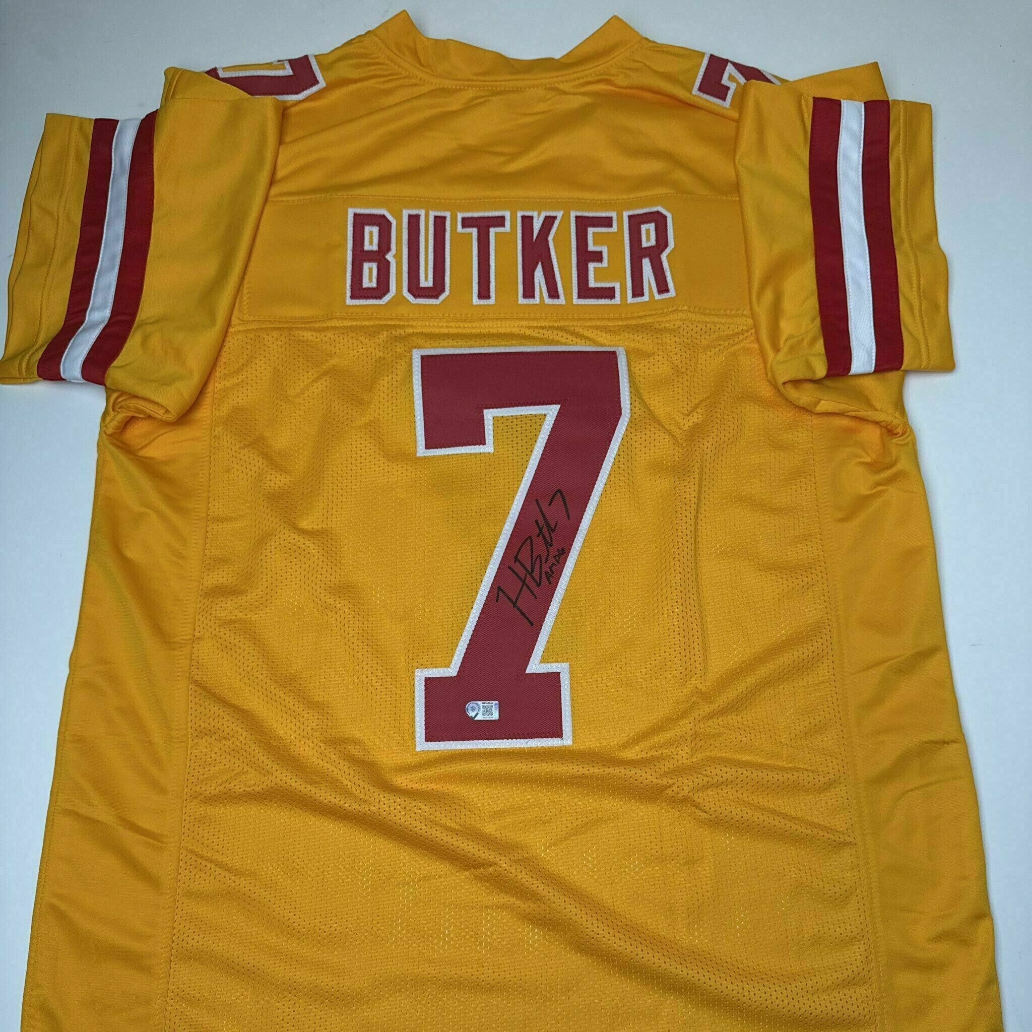 Harrison Butker Signed Yellow Custom Jersey