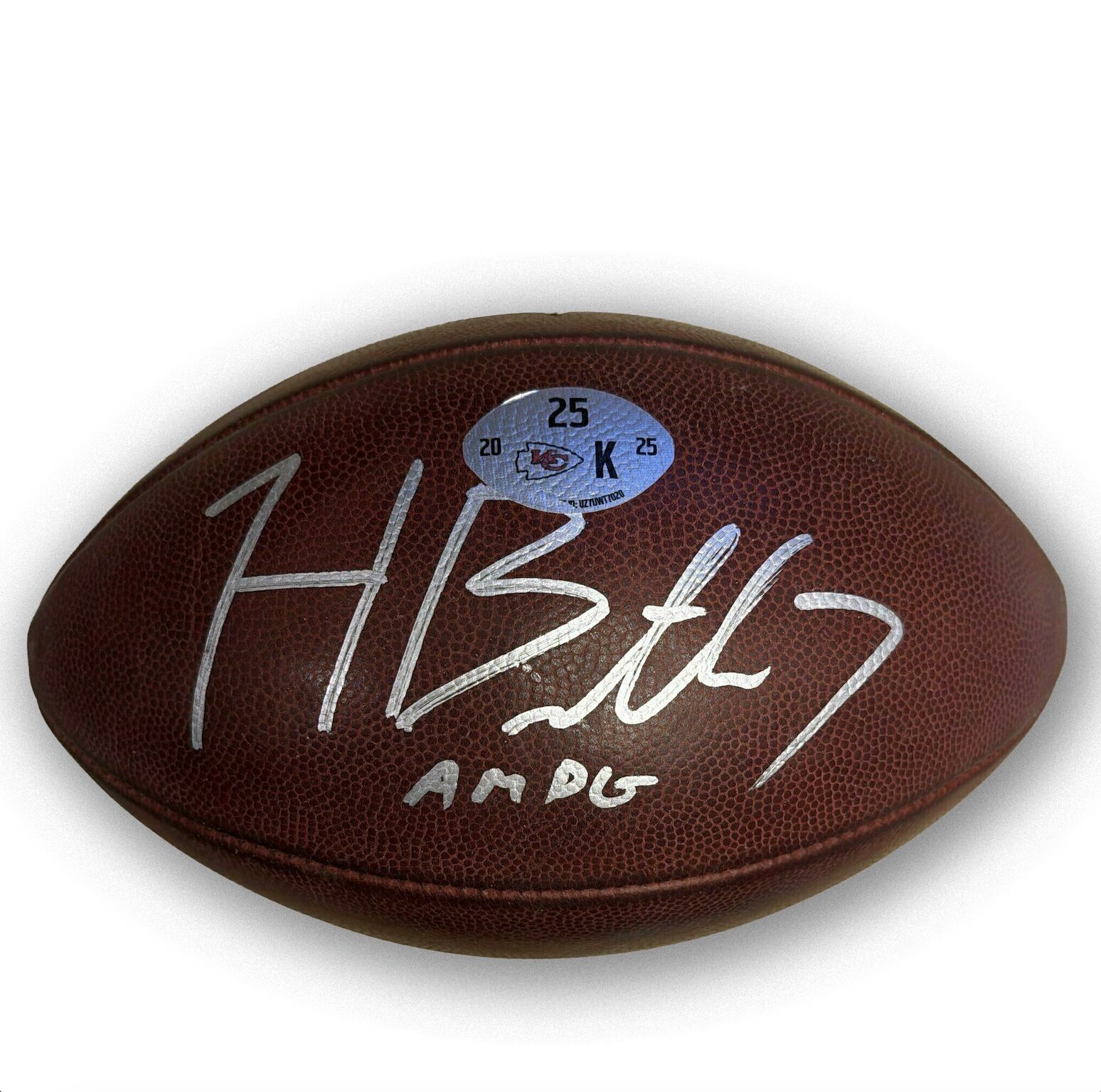 #7 Harrison Butker signed Game-Used K-Ball #25