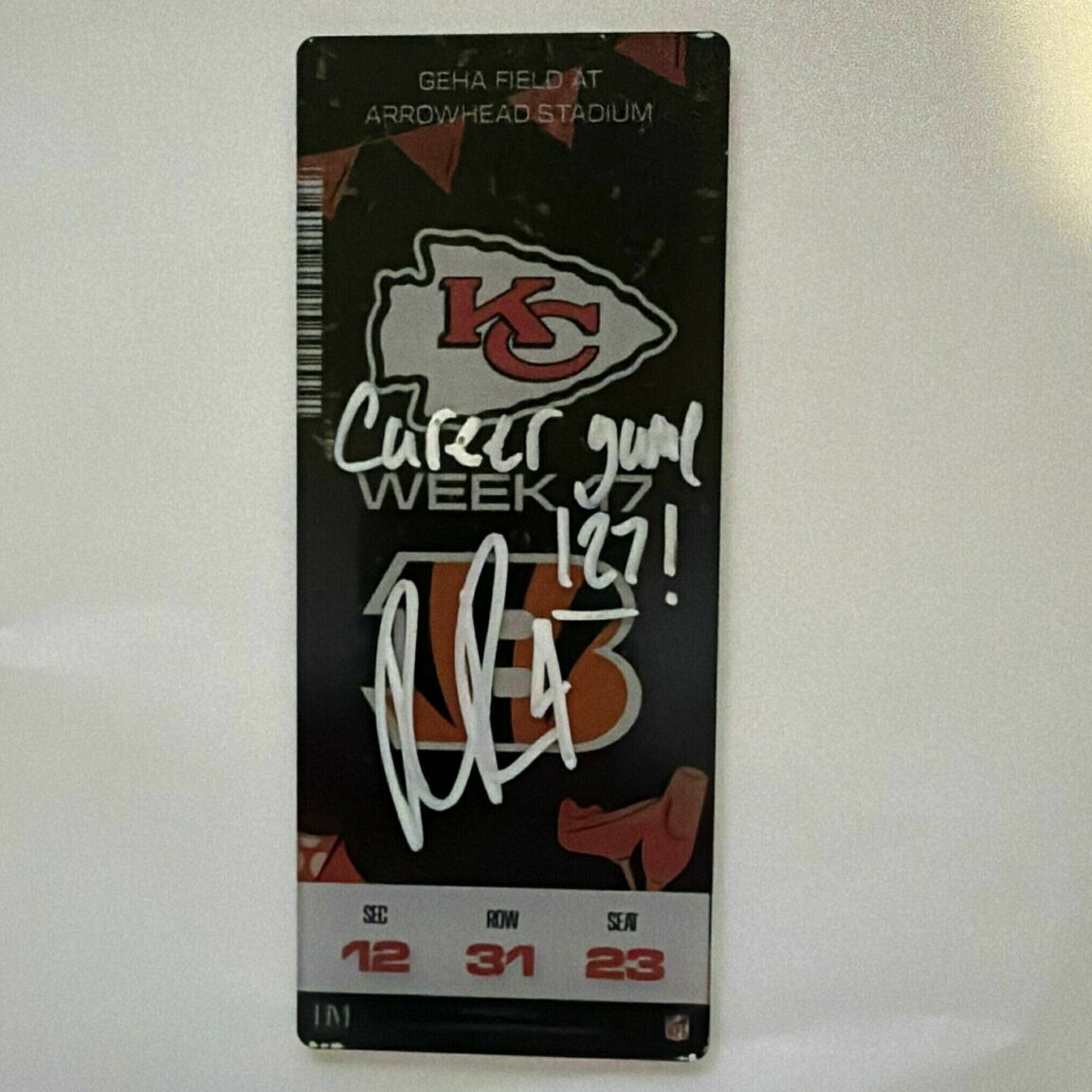 Rashee Rice Signed Week 17 Commemorative Ticket
