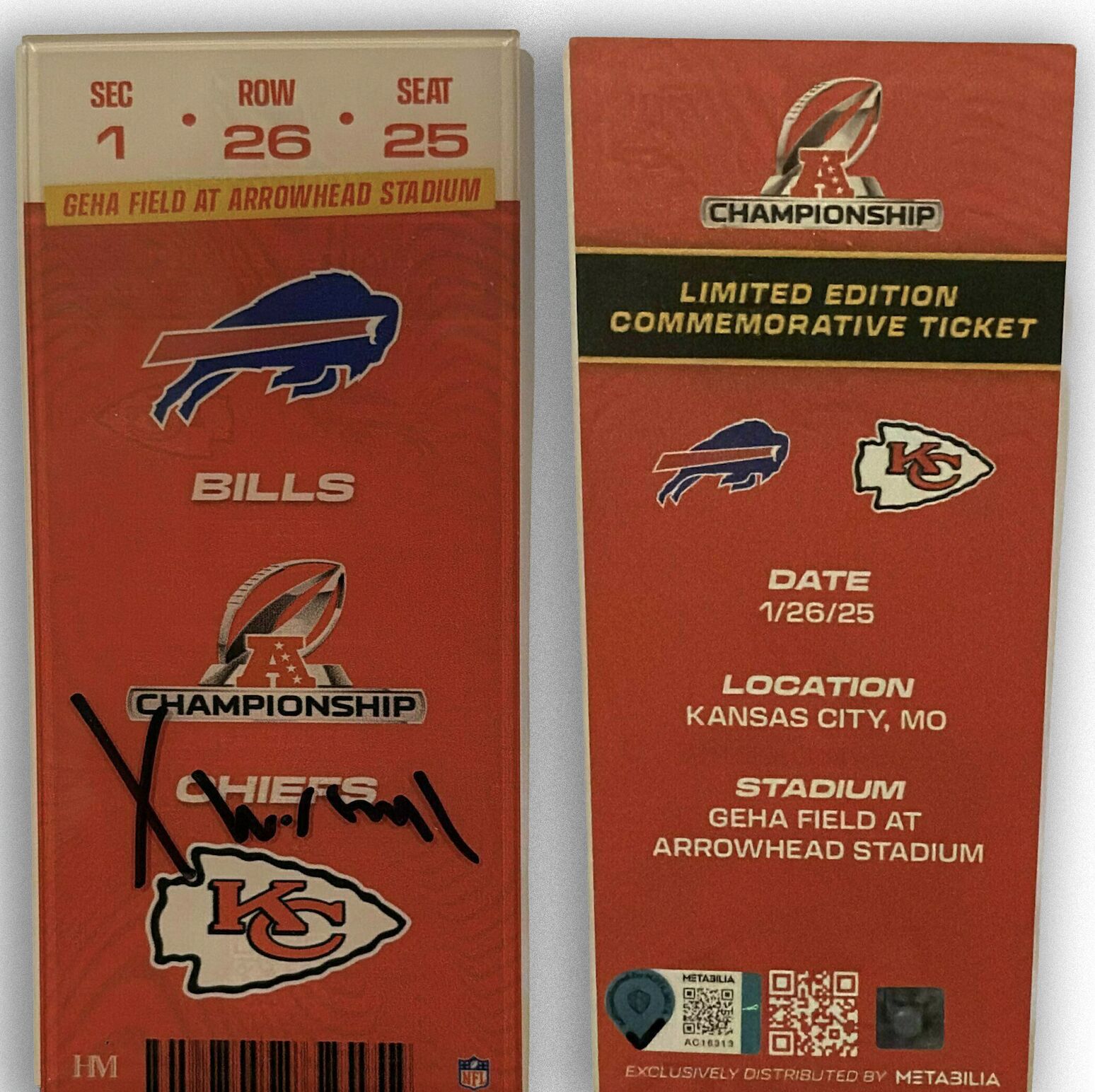 Xavier Worthy Signed Championship Commemorative Ticket