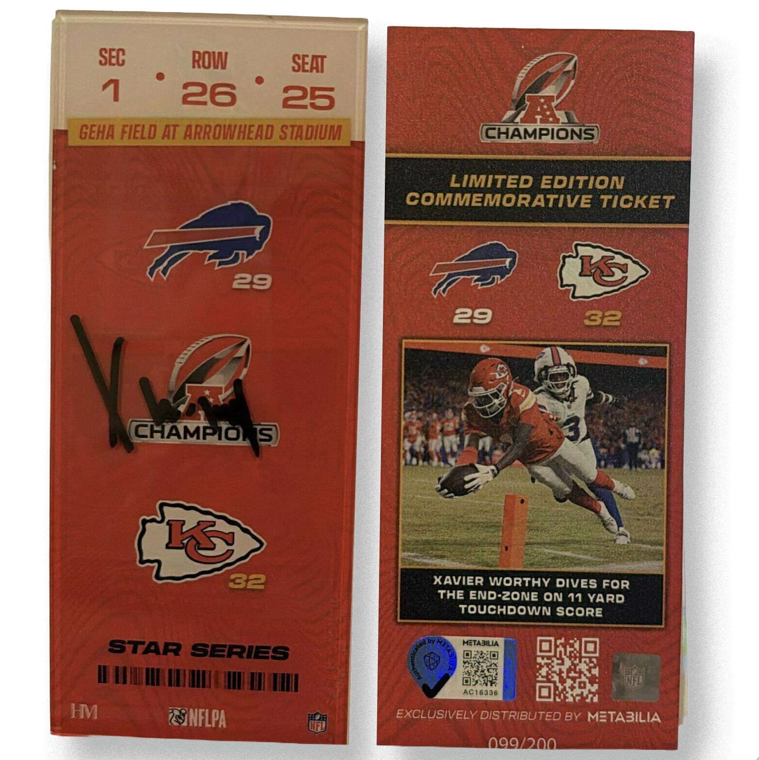 Special Edition - Xavier Worthy Signed Championship Commemorative Ticket