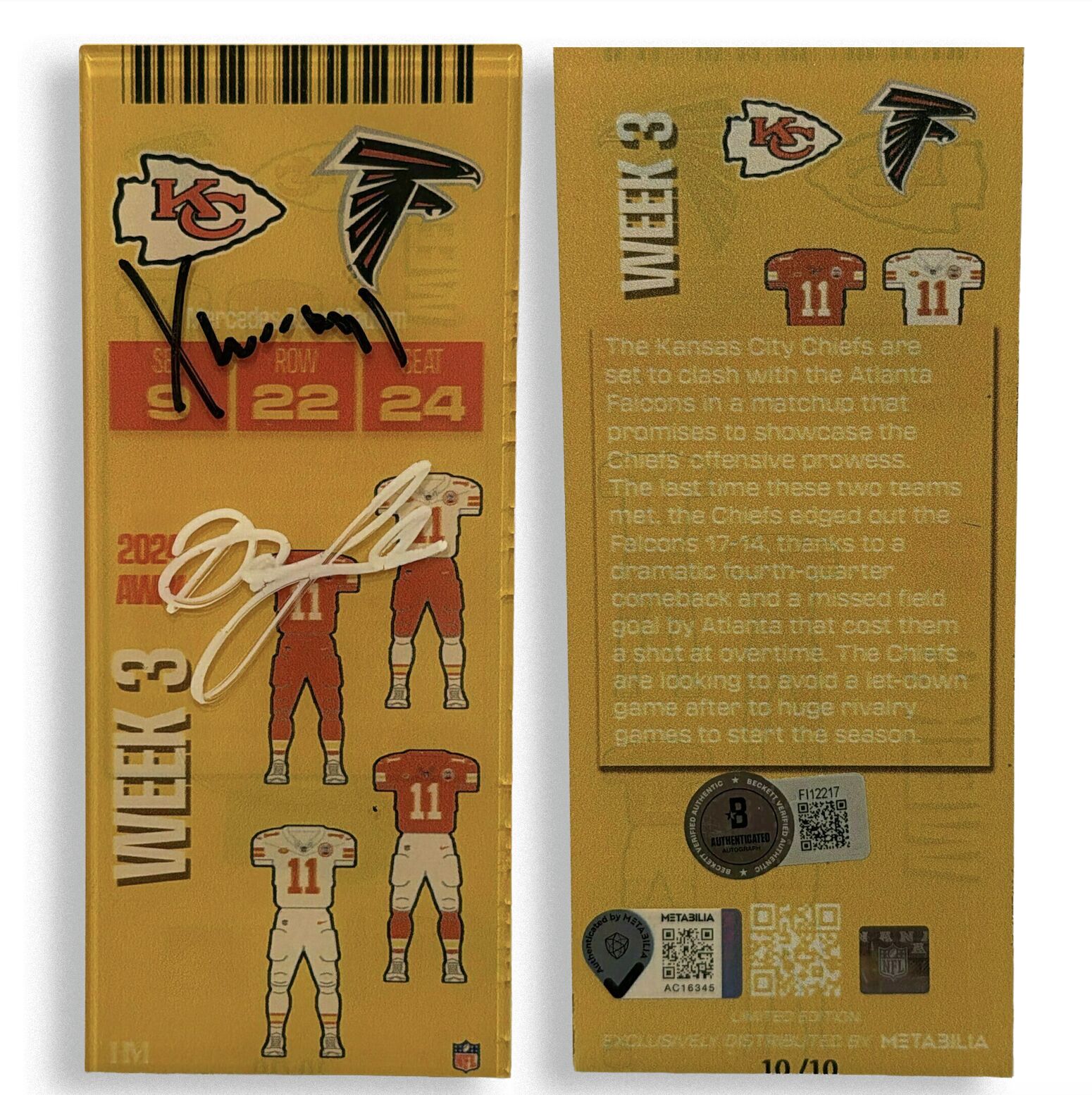 WORTHY & LONDON Dual-Signed Week 3 Commemorative Ticket