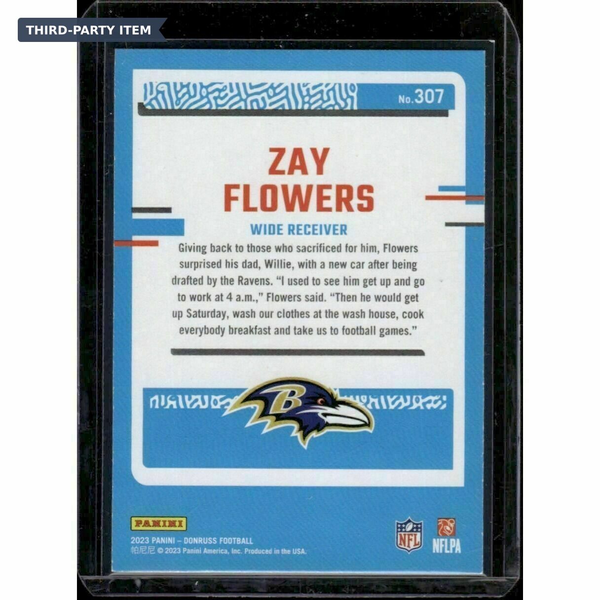 2023 Panini Donruss Zay Flowers Rated Rookie Trading Card