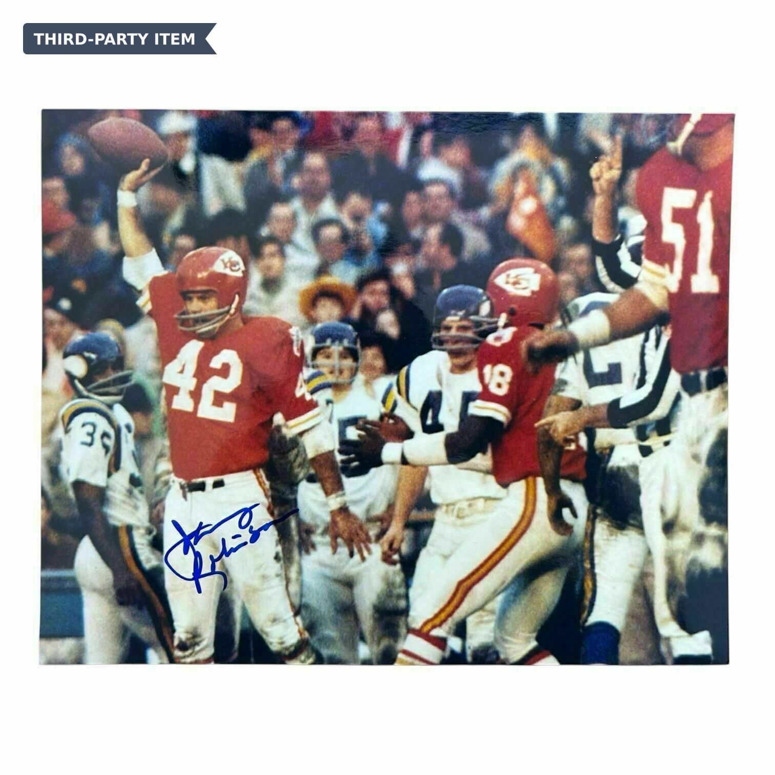 Johnny Robinson Autograph Kansas City Chiefs 8x10 Photo - SC Authentic