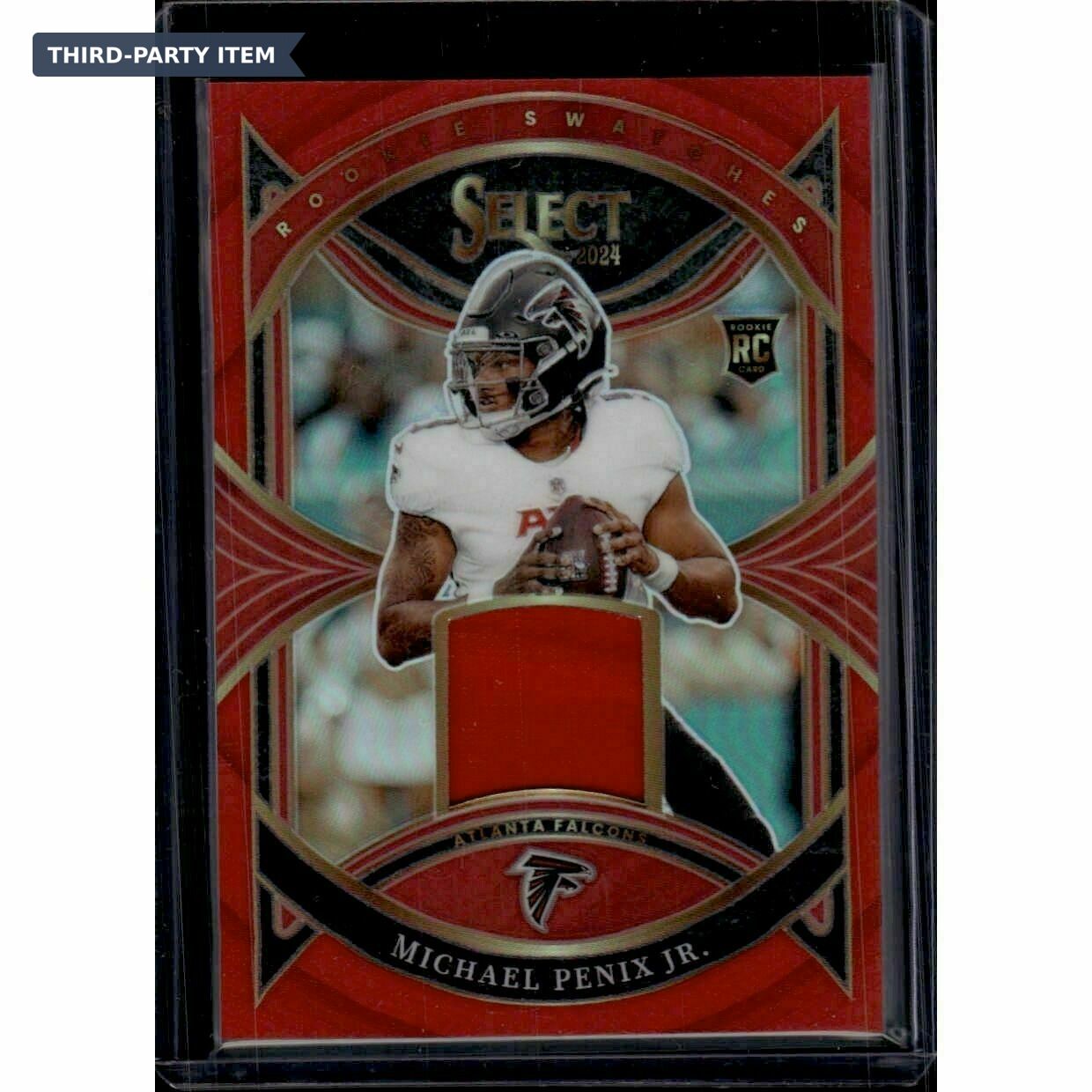 2024 Panini Select Michael Penix Jr. Rookie Swatches Red Prizm Jersey Patch Trading Card
