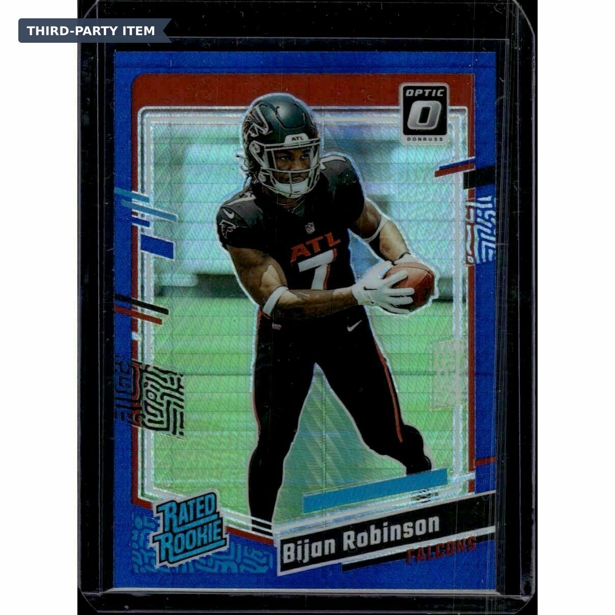 2023 Donruss Optic Bijan Robinson Blue Hyper Rated Rookie Trading Card