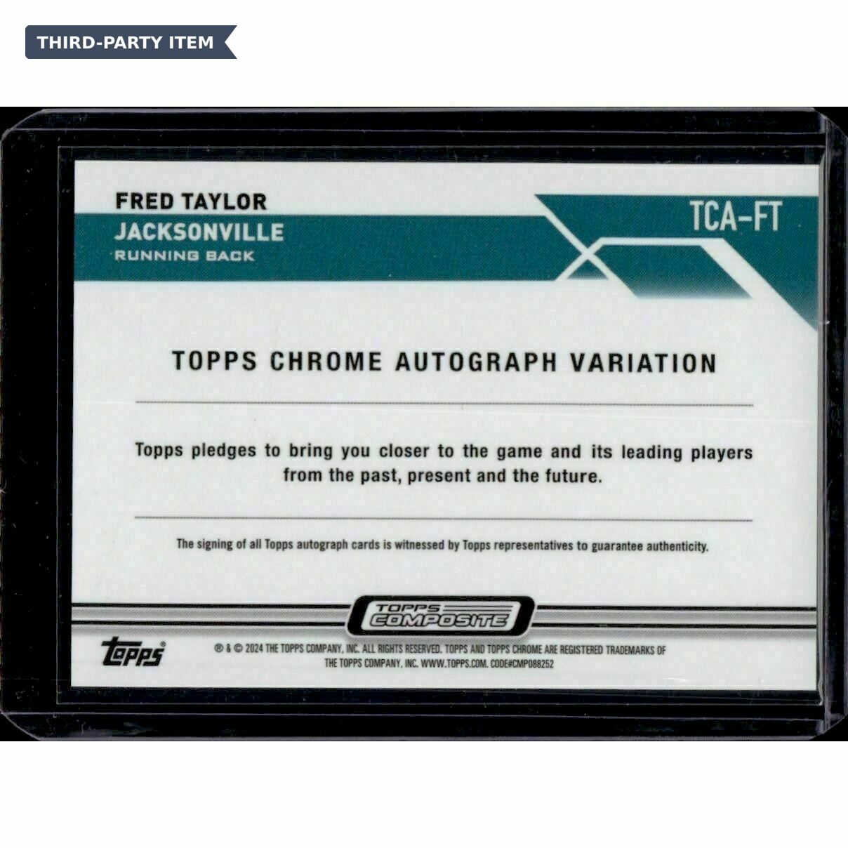 2023 Topps Composite Fred Taylor Topps Chrome Blue Refractor /150 Autograph Trading Card