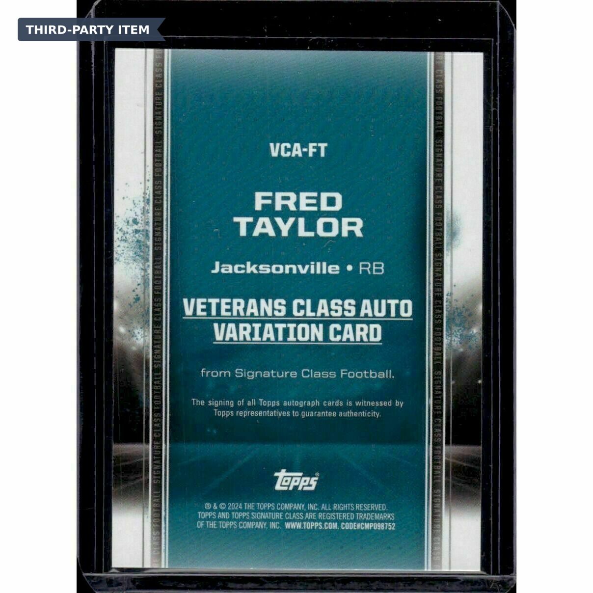 2024 Topps Signature Class Fred Taylor Autograph Trading Card