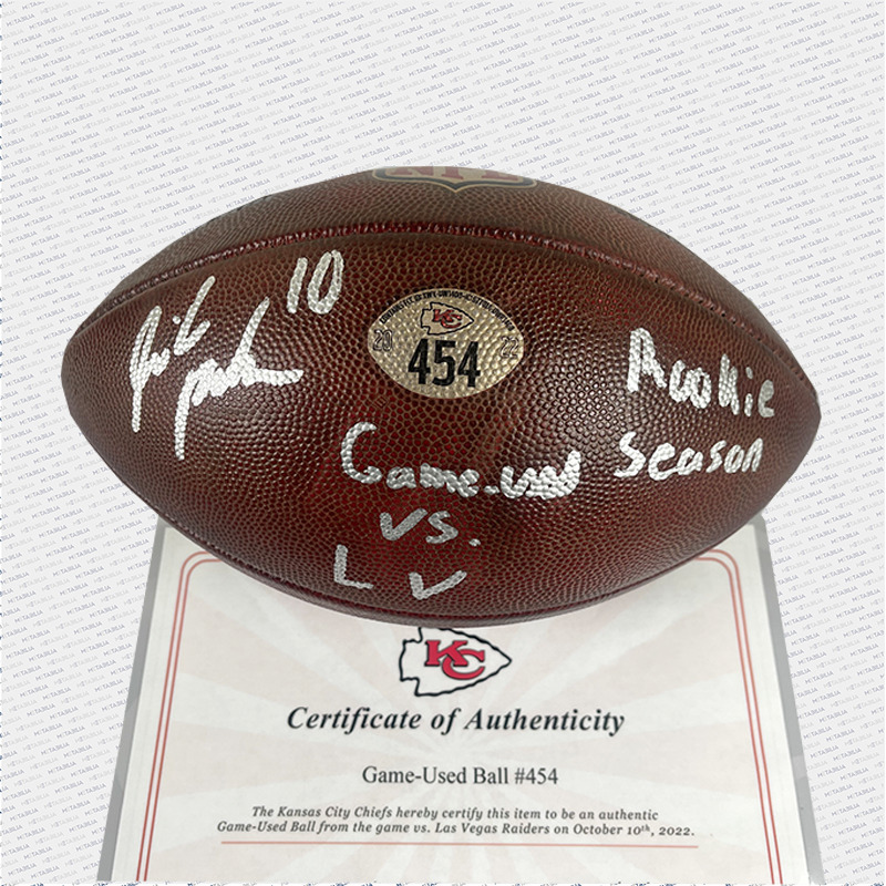 CHIEFS Game-Used Ball #454 Signed by Isiah Pacheco vs Raiders Week 5