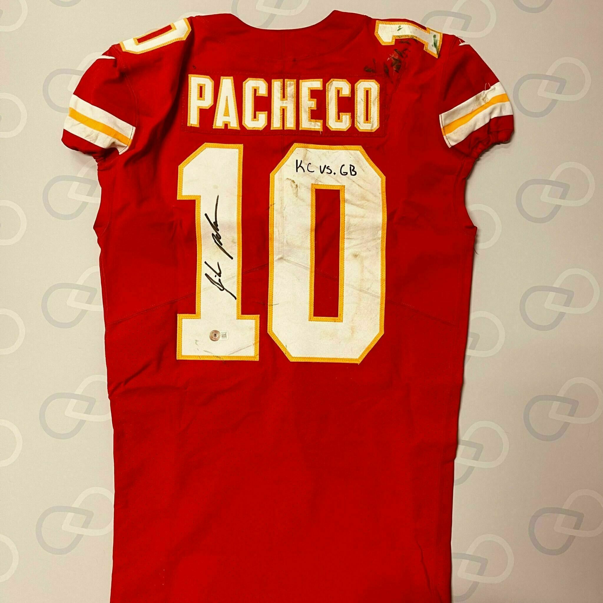 Isiah Pacheco Signed PS3 Game-Worn Jersey vs Green Bay
