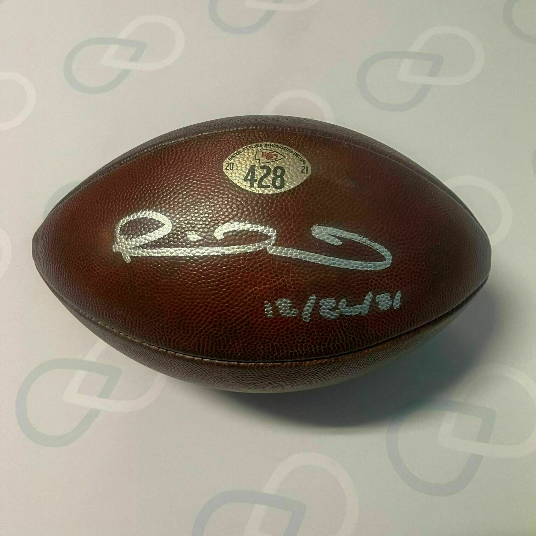 Mahomes Signed & Dated Game-Used Ball #428