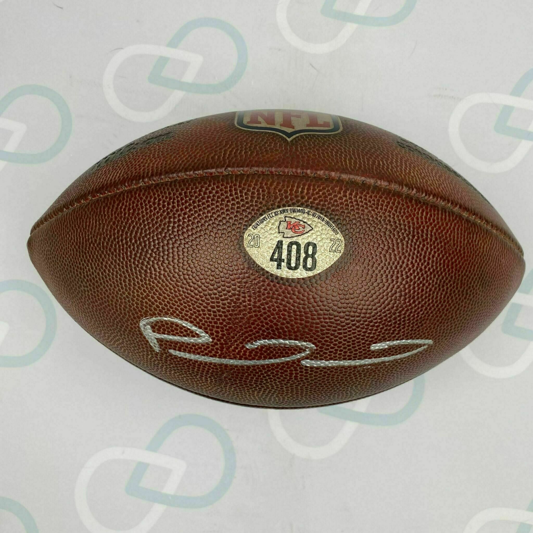 Mahomes Signed Game Used Ball #408 vs Seattle
