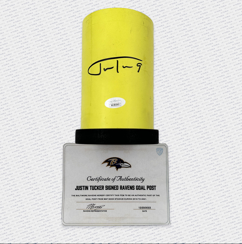Tucker Signed Goal Post Collectible