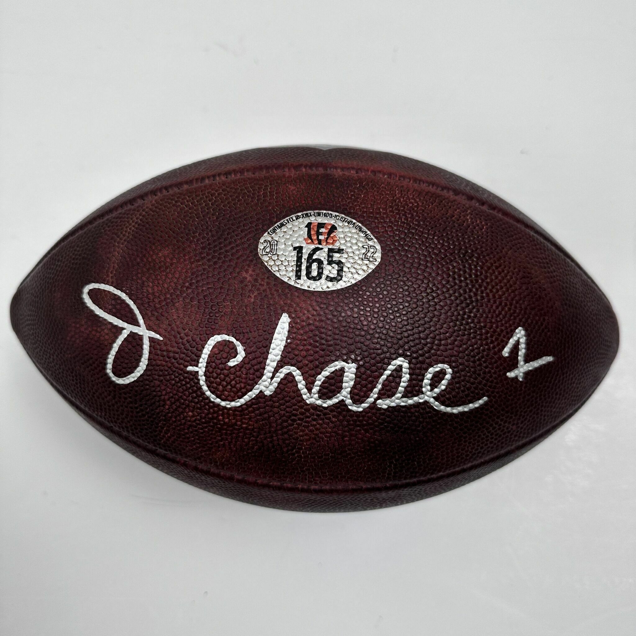 CHASE signed PLAYOFF Game-Used Ball #165 vs Bills