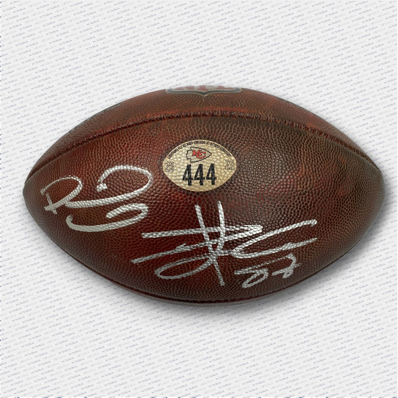 Mahomes & Kelce Dual Signed 3 TD Game Used Ball #444 vs Chargers