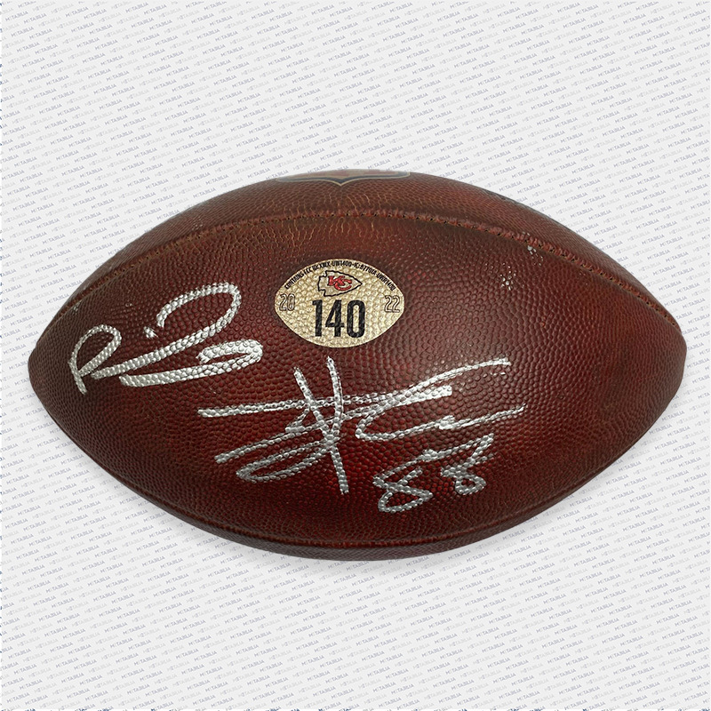 Mahomes & Kelce Dual Signed 3 TD Game Used Ball #140 vs Chargers