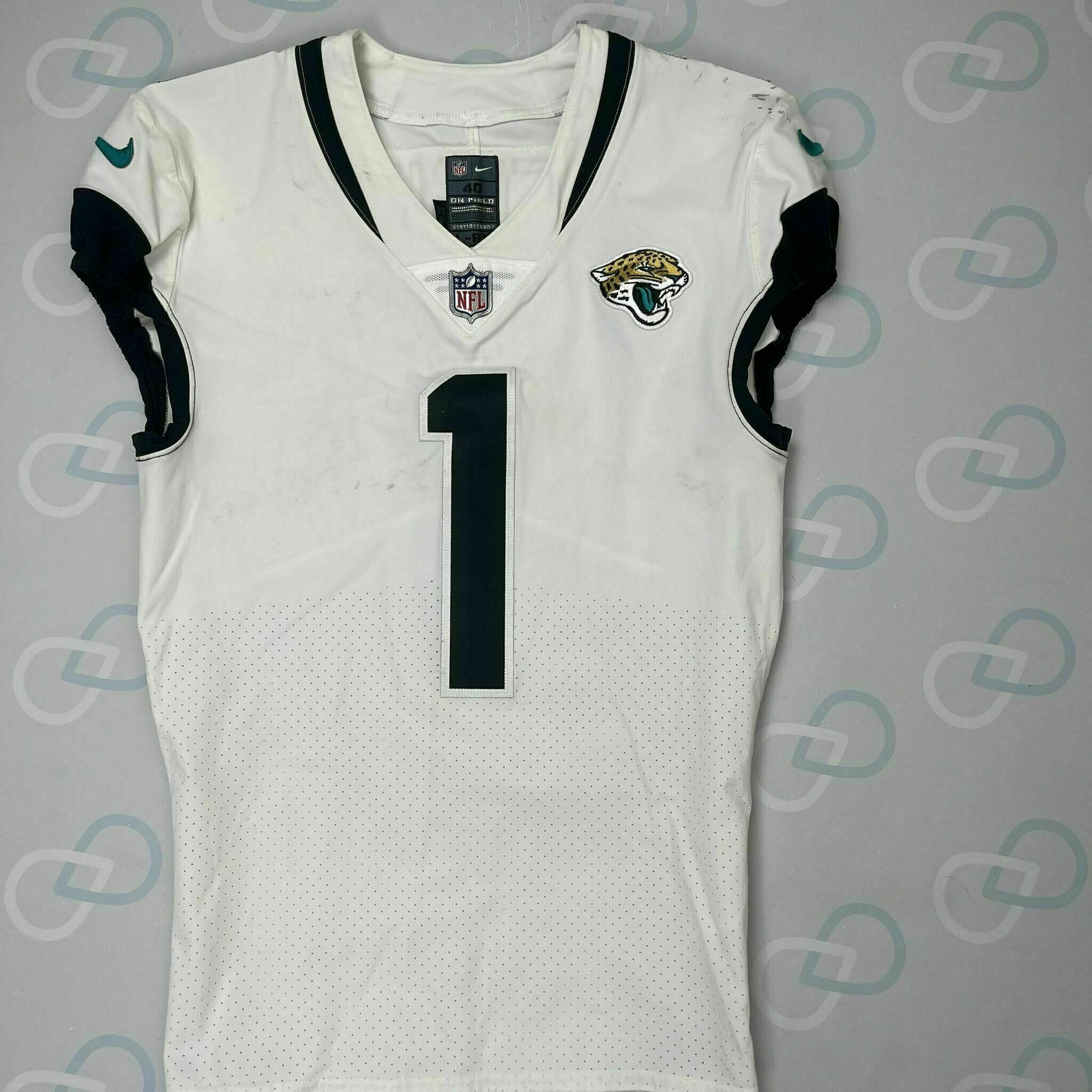 #1 ETIENNE Jr Signed Game-Worn Jersey, white