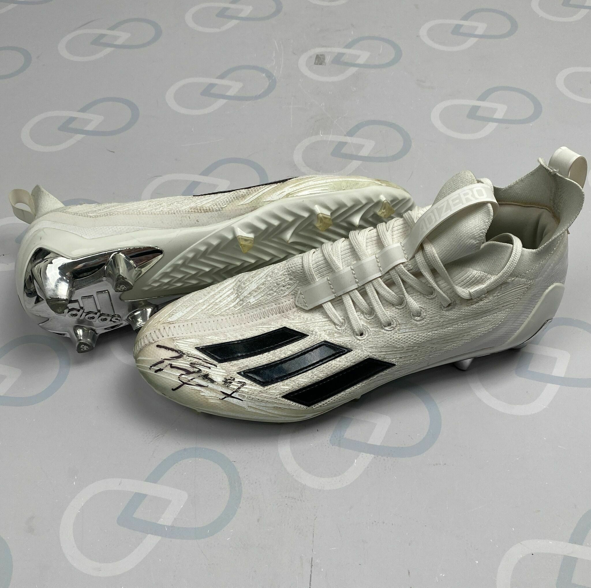 #1 ETIENNE Jr Signed & Game-Worn Cleats w/ silver studs