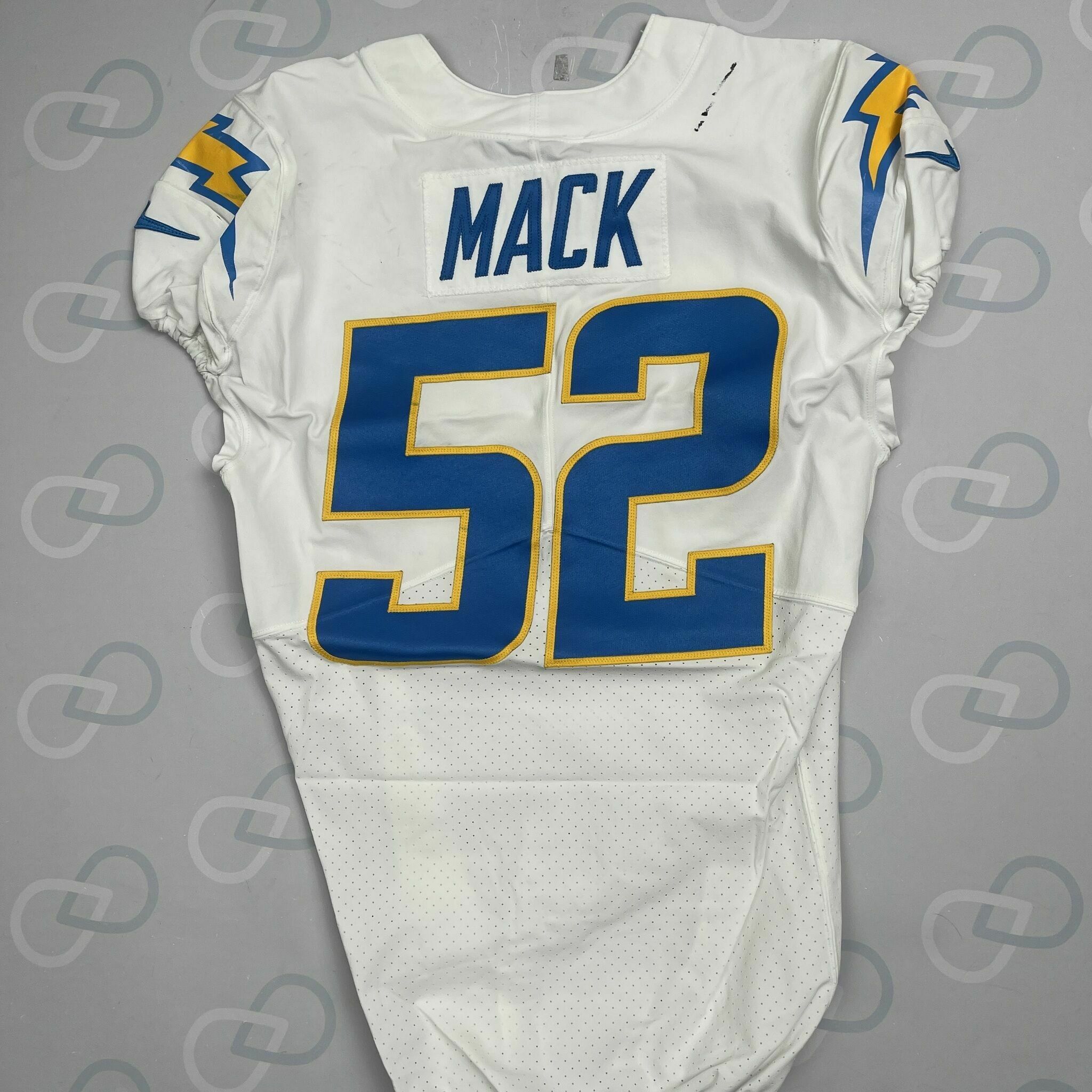 #52 Khalil Mack White Game Worn Jersey