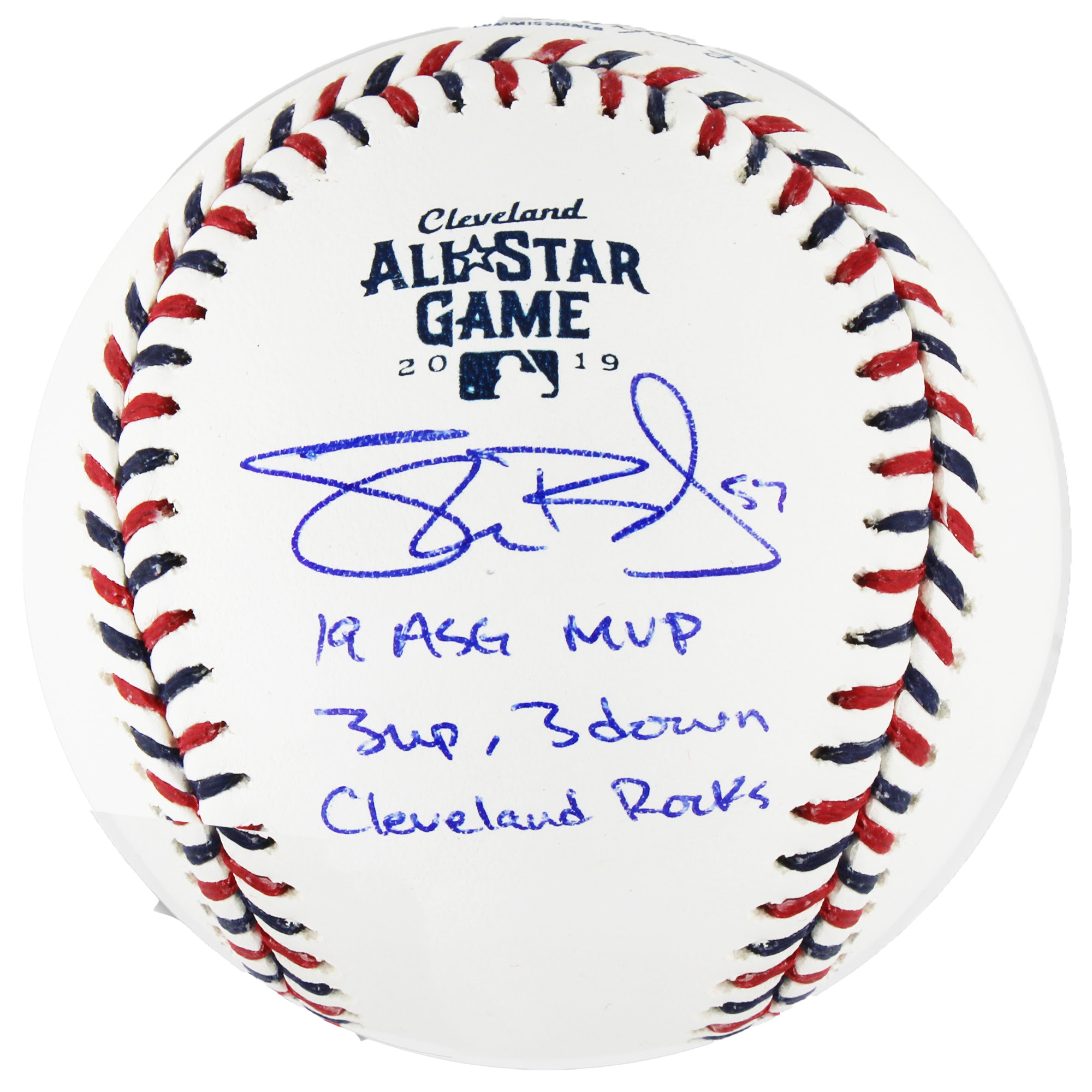 Shane Bieber Signed Ball W/ Inscrip