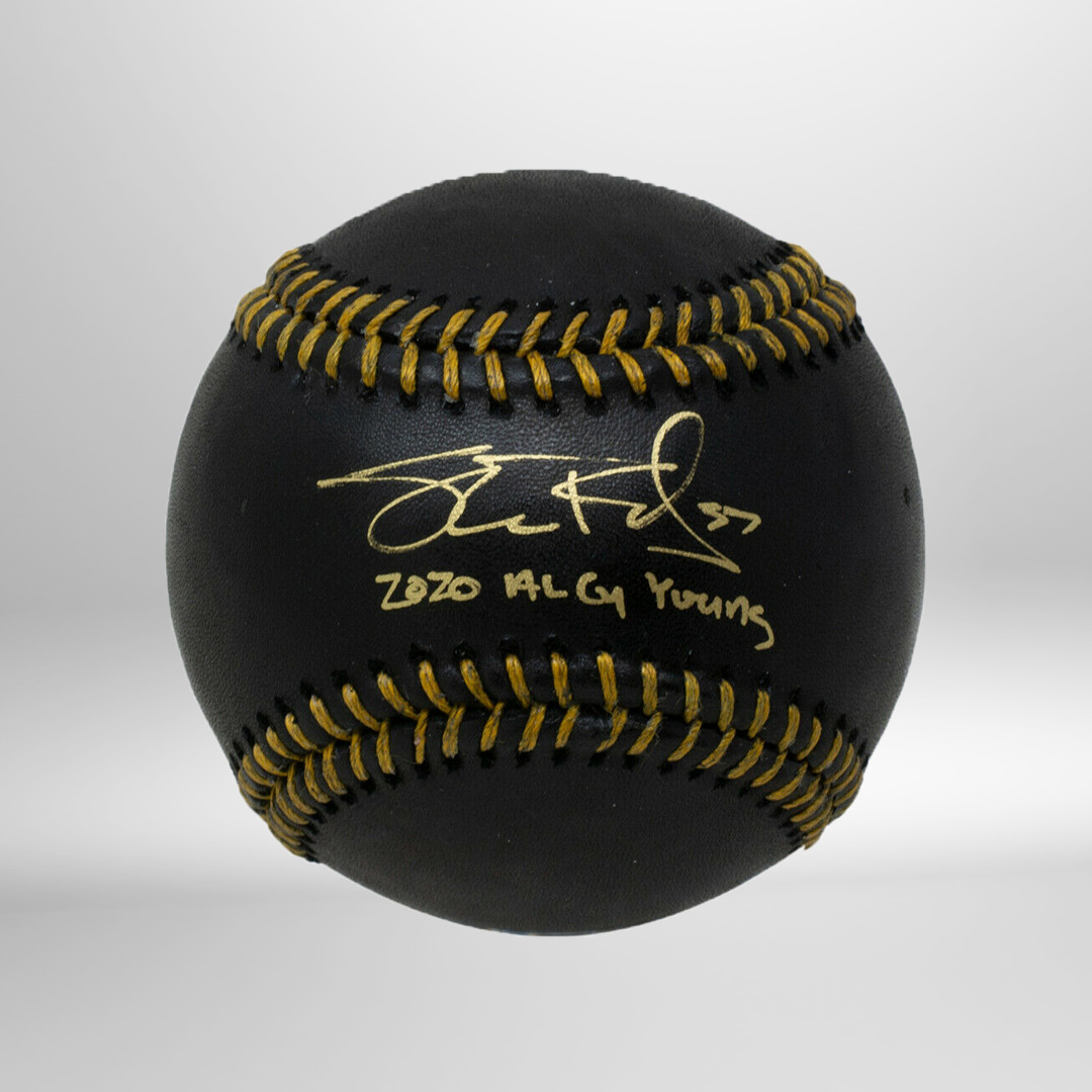 Shane Bieber Signed Black Ball W/ AL CY