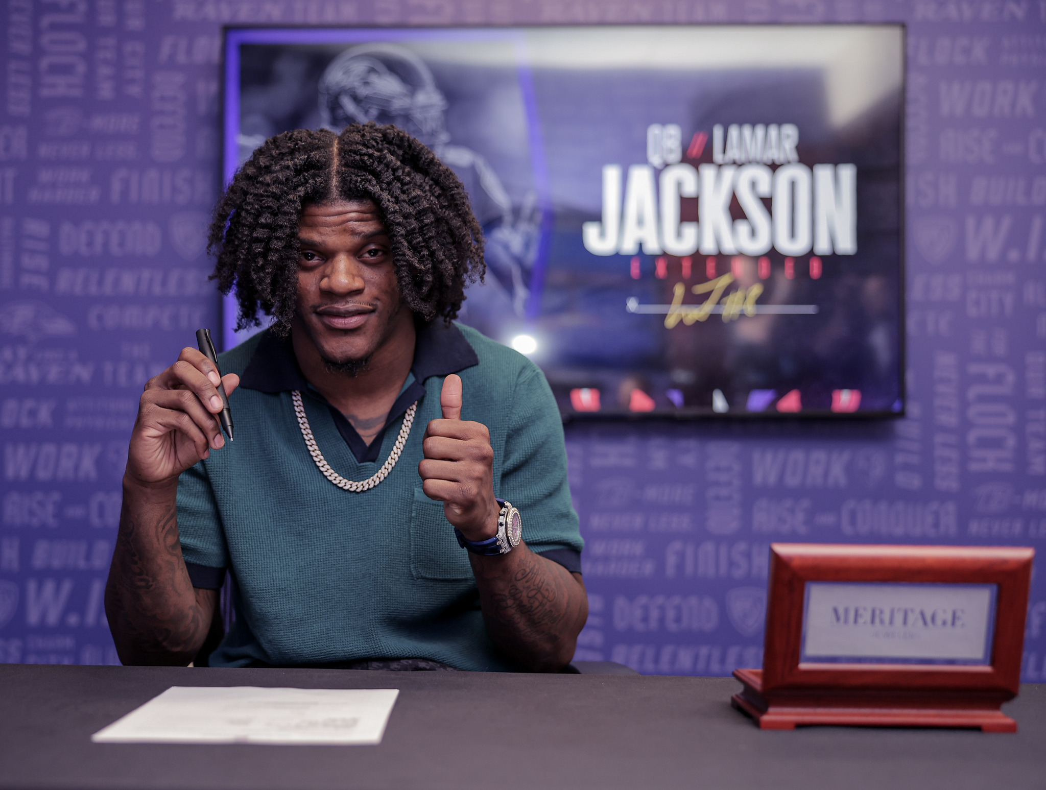 LAMAR JACKSON signing PEN