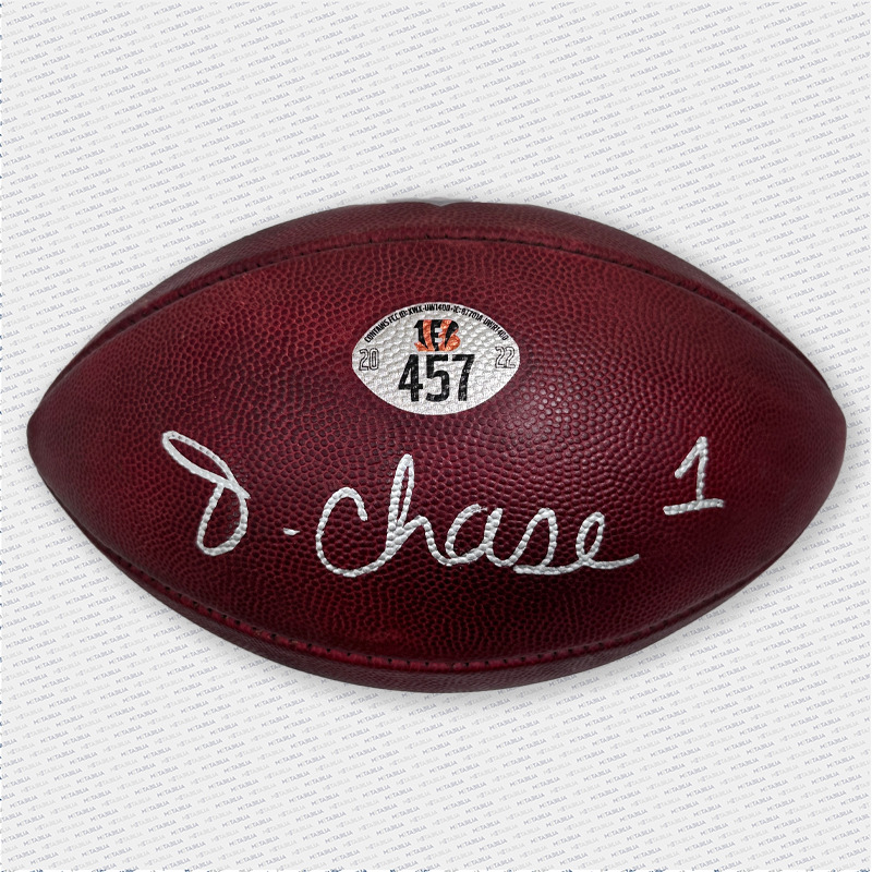 Chase signed PLAYOFF Game-Used Ball #457 vs Ravens