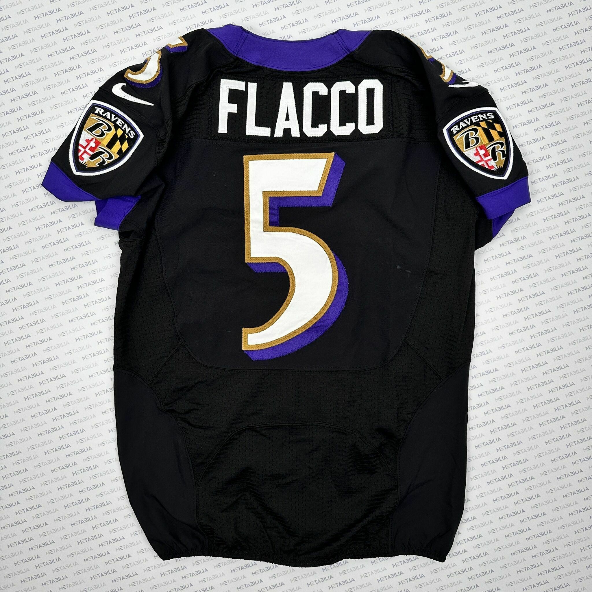 #5 Flacco Player-Worn Jersey, Black