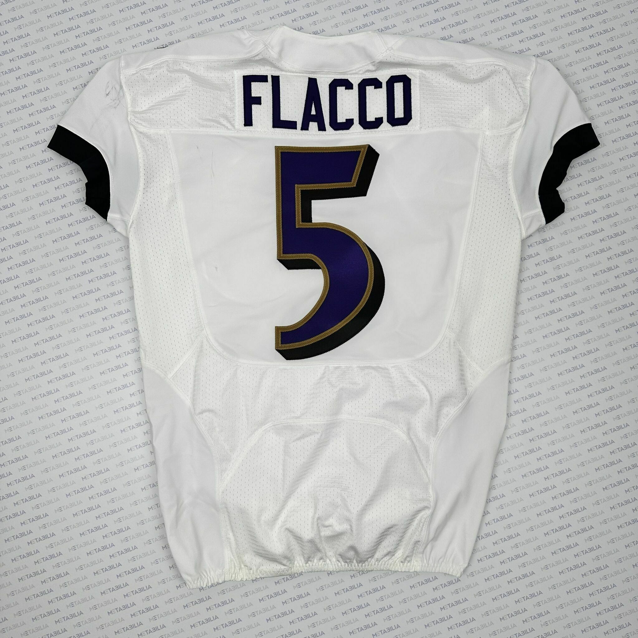 #5 Flacco Player-Worn Jersey, White