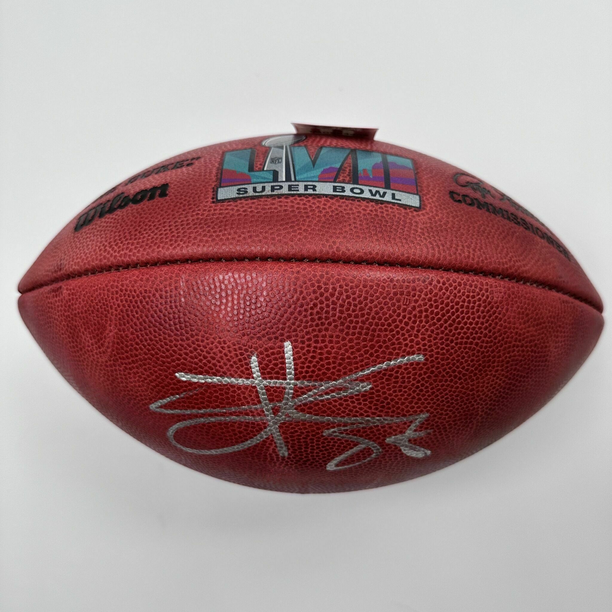 Kelce Signed SBLVII Duke Ball