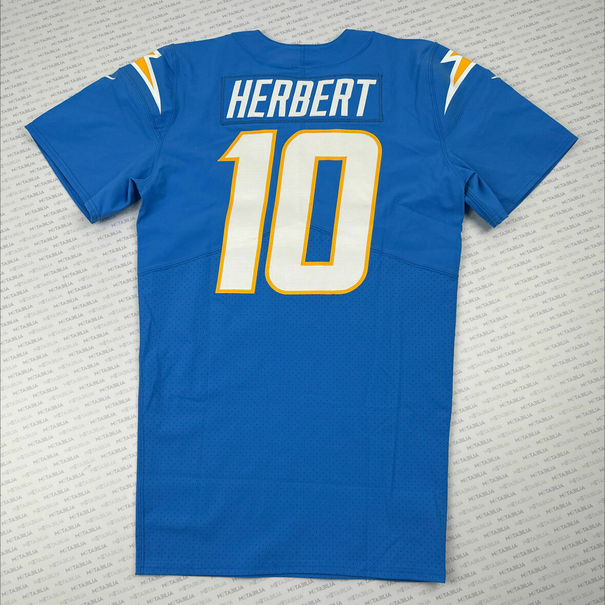 #10 Justin Herbert Powder Blue Team Issued Jersey W/ Sleeves