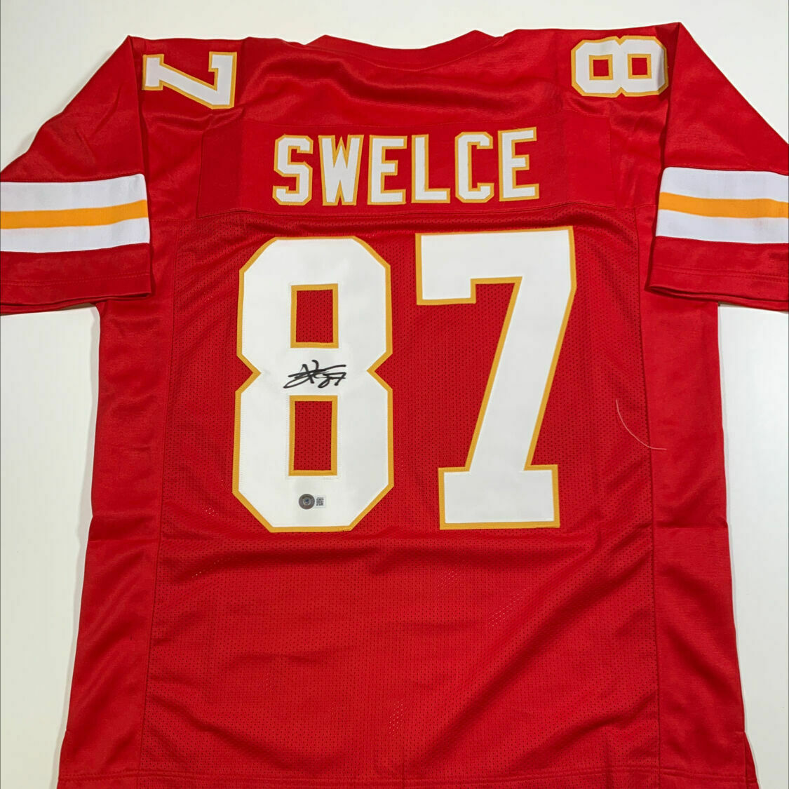 Kelce Signed "Swelce" Red Custom Jersey