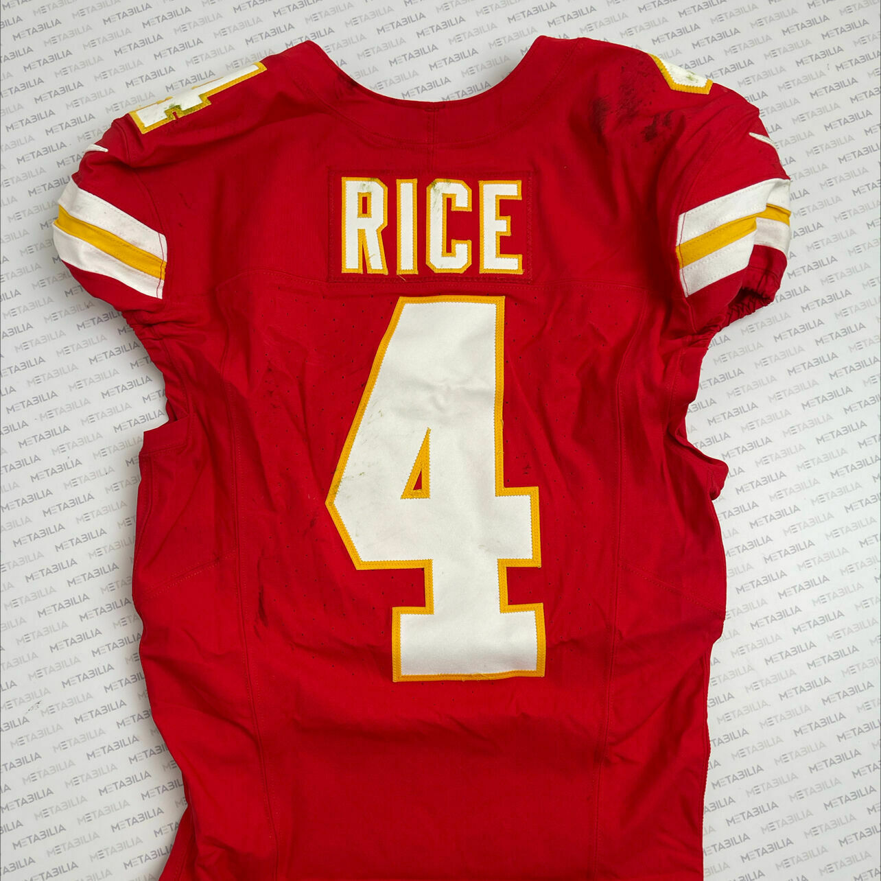 #4 Rice Game-Worn Jersey vs Bills